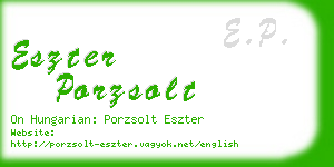 eszter porzsolt business card